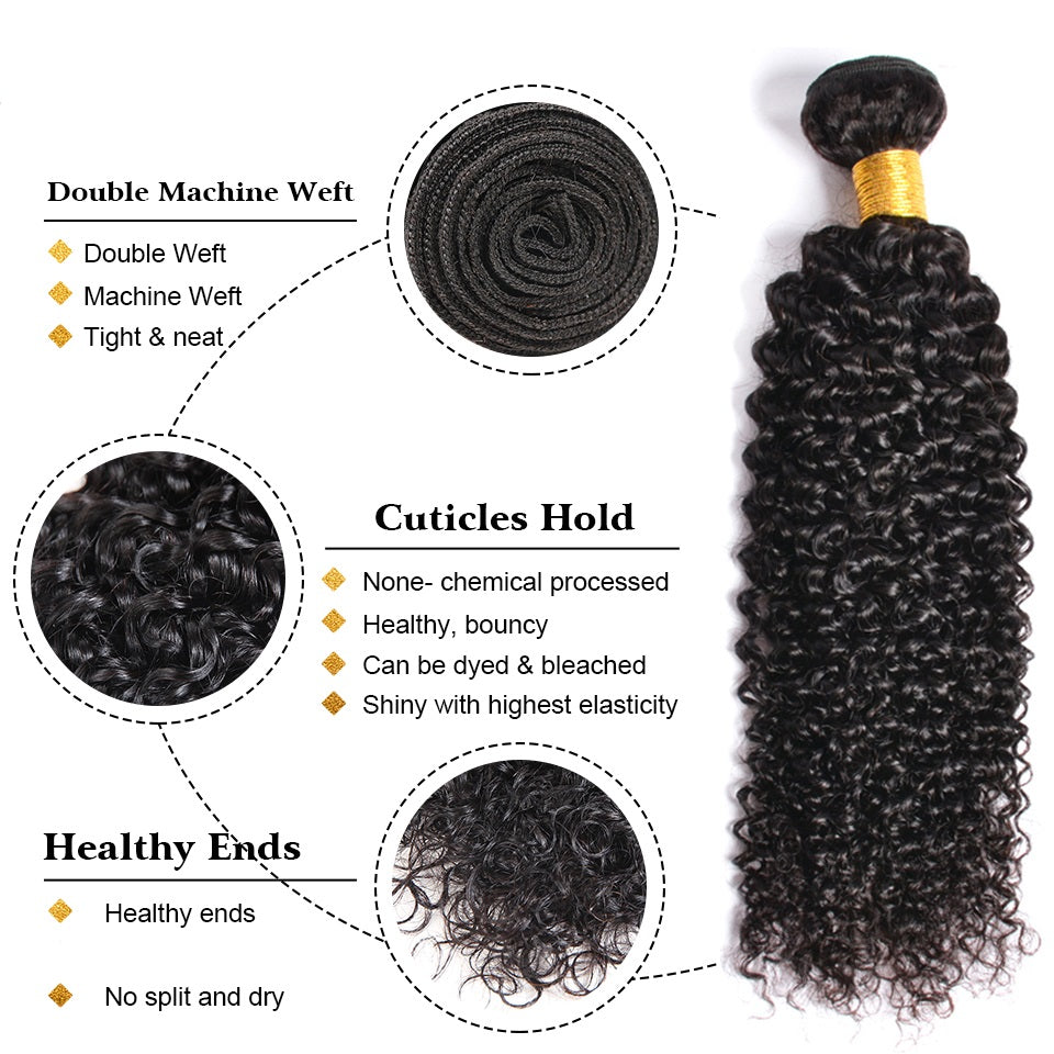 Lanfy Hair 3 Bundles Brazilian 10A Curly Hair Bundles On Sale 100% Human Hair