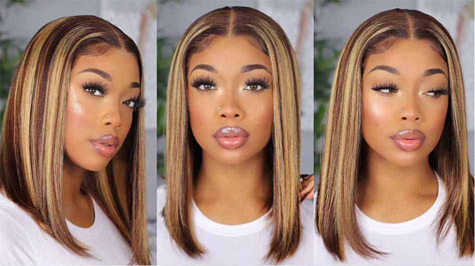 Ombre Highlight Transparent Lace Frontal Wig Best Beauty Hair Flash Sale