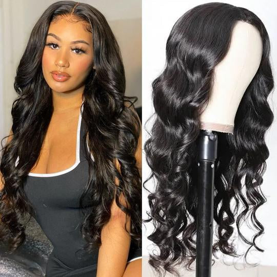 Lanfy Hair 4x4 Closure Lace Part Body Wave Realistic Human Hair Wigs 180% 200% 250% Density