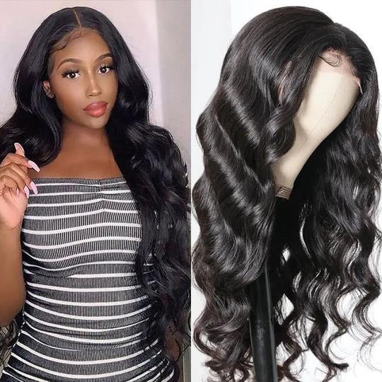 Lanfy Hair 4x4 Closure Lace Part Body Wave Realistic Human Hair Wigs 180% 200% 250% Density