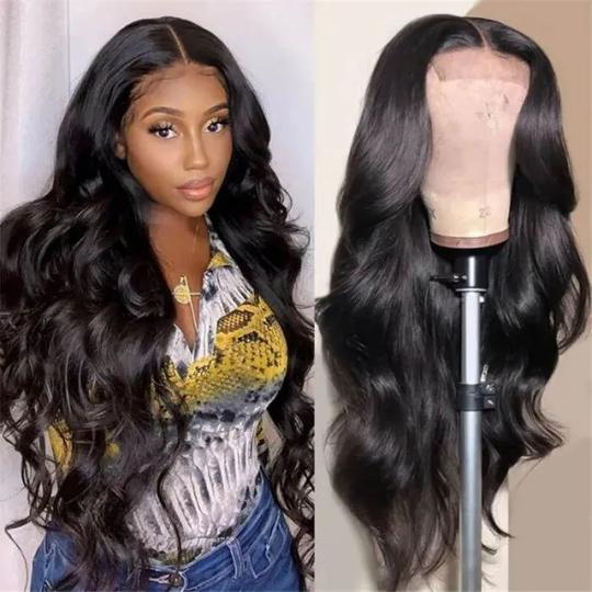 Lanfy Hair 4x4 Closure Lace Part Body Wave Realistic Human Hair Wigs 180% 200% 250% Density