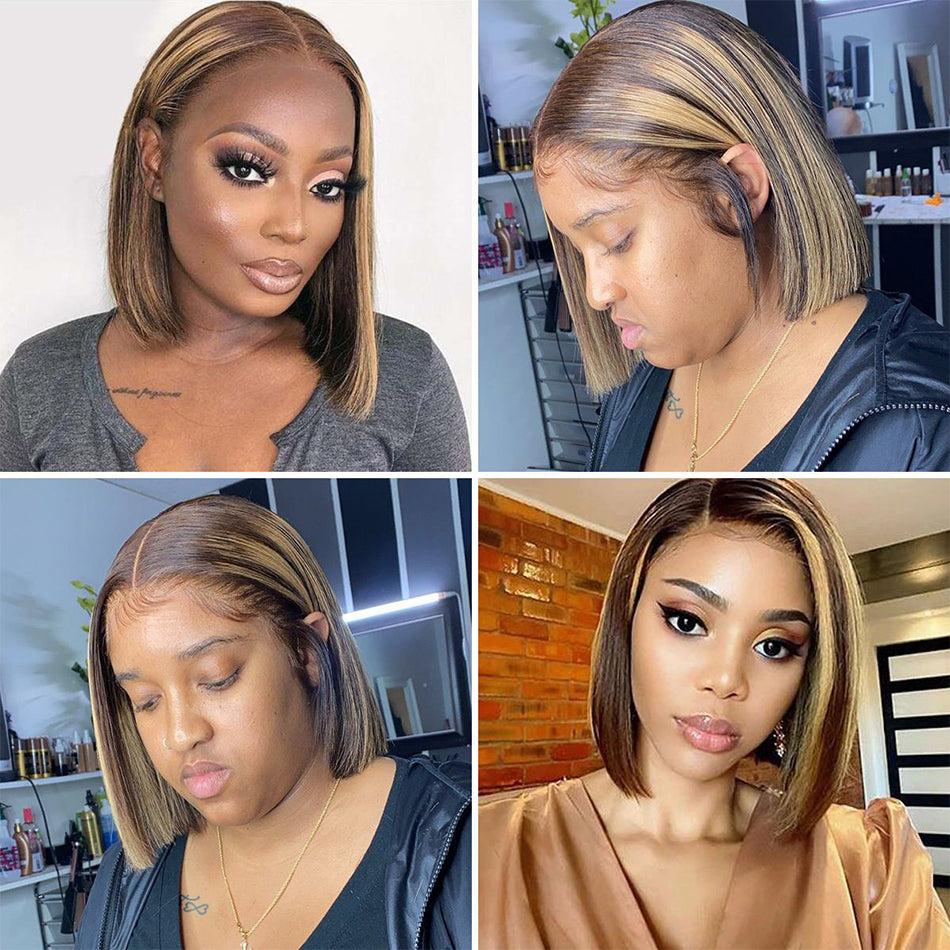 Ombre Highlight Transparent Lace Frontal Wig Best Beauty Hair Flash Sale