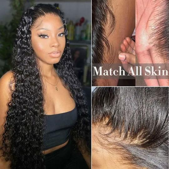 Lanfy Hair 5x5 HD Lace Closure Wig Pre Plucked Jerry Curl Virgin Human Hair Lace Wigs with Baby Hair