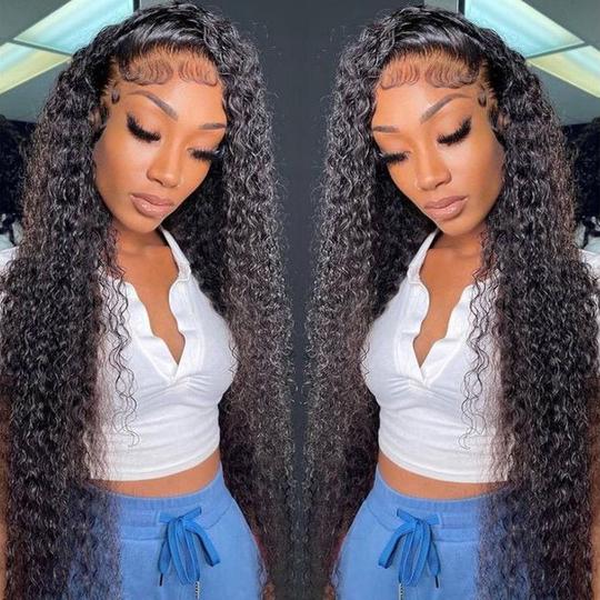 Lanfy Hair 5x5 HD Lace Closure Wig Pre Plucked Jerry Curl Virgin Human Hair Lace Wigs with Baby Hair