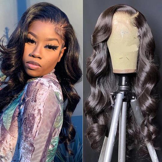 Body Wave 13x6 Lace Front Wig Human Hair Pre Plucked 16"-30" Transparent Lace Long Wigs for Women