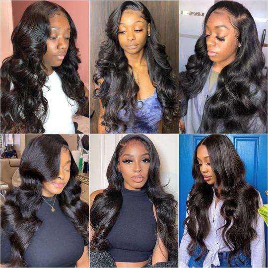 Body Wave 360 Lace Frontal Wig Pre Plucked for Women 12"-32" Transparent Lace Wigs Human Hair