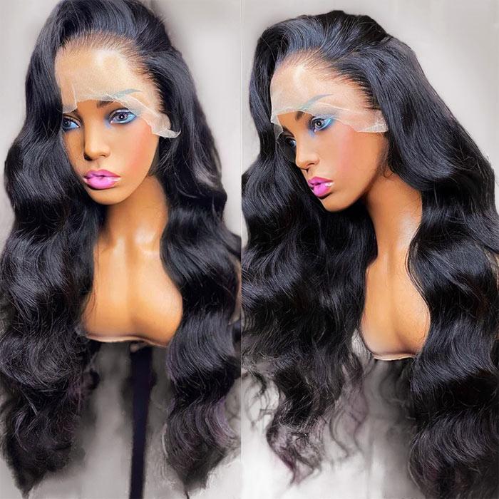 Body Wave 360 Lace Frontal Wig Pre Plucked for Women 12"-32" Transparent Lace Wigs Human Hair