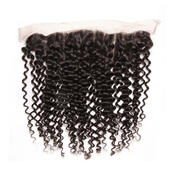 Lanfy Hair Brazilian Curly Hair 13x4 Lace Frontal With Bundles 3Pcs/Pack