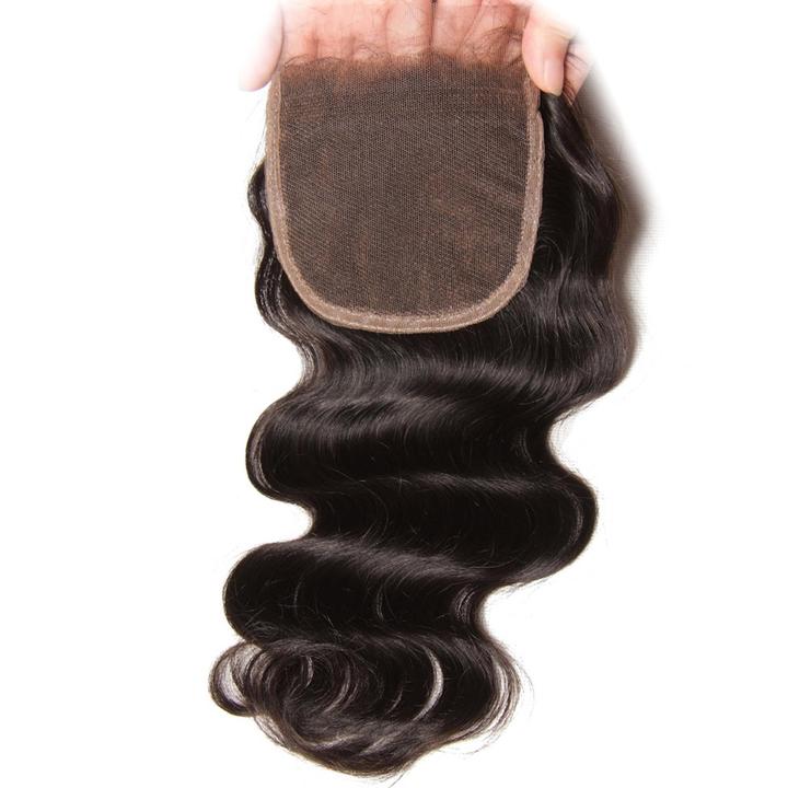 Lanfy Hair Brazilian Hair Body Wave Virgin Human Hair 3 Bundles with 1pc Lace Closure Wig