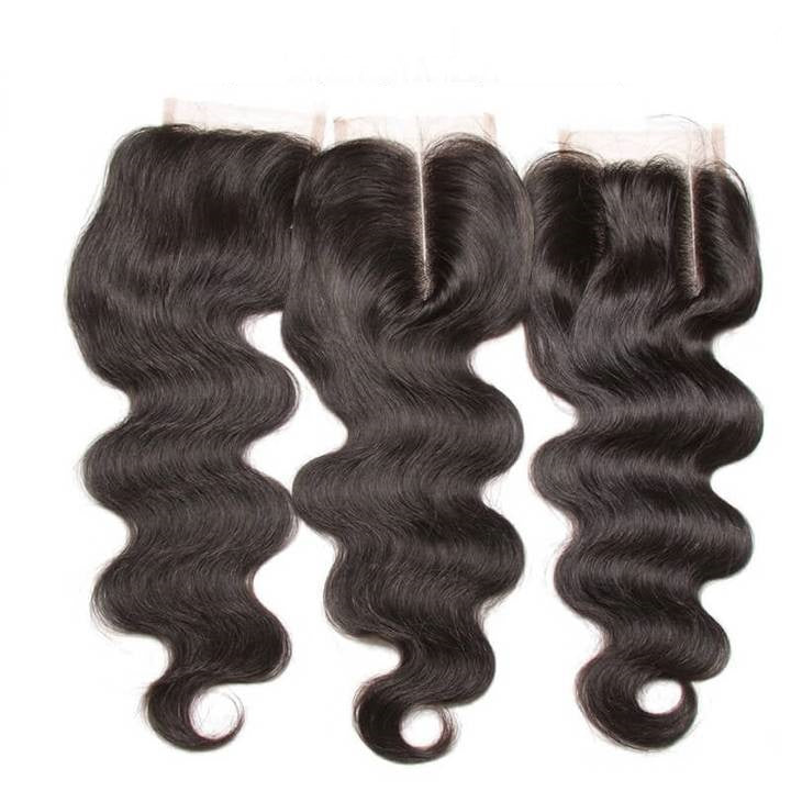 Lanfy Hair Brazilian Hair Body Wave Virgin Human Hair 3 Bundles with 1pc Lace Closure Wig