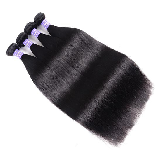 Lanfy Hair Brazilian Straight Hair 4 Bundles New Remy Human Hair Weave