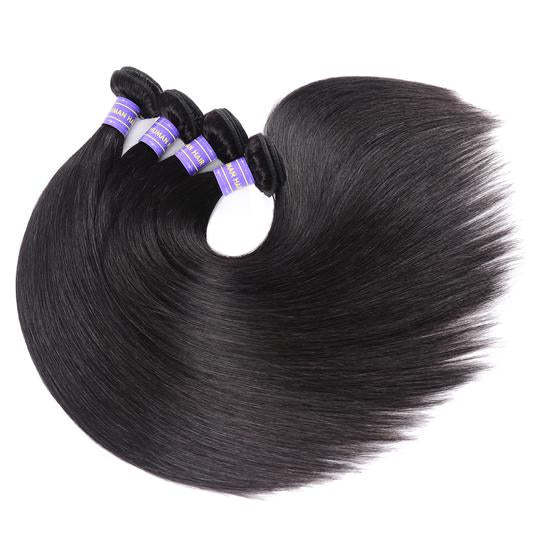 Lanfy Hair Brazilian Straight Hair 4 Bundles New Remy Human Hair Weave