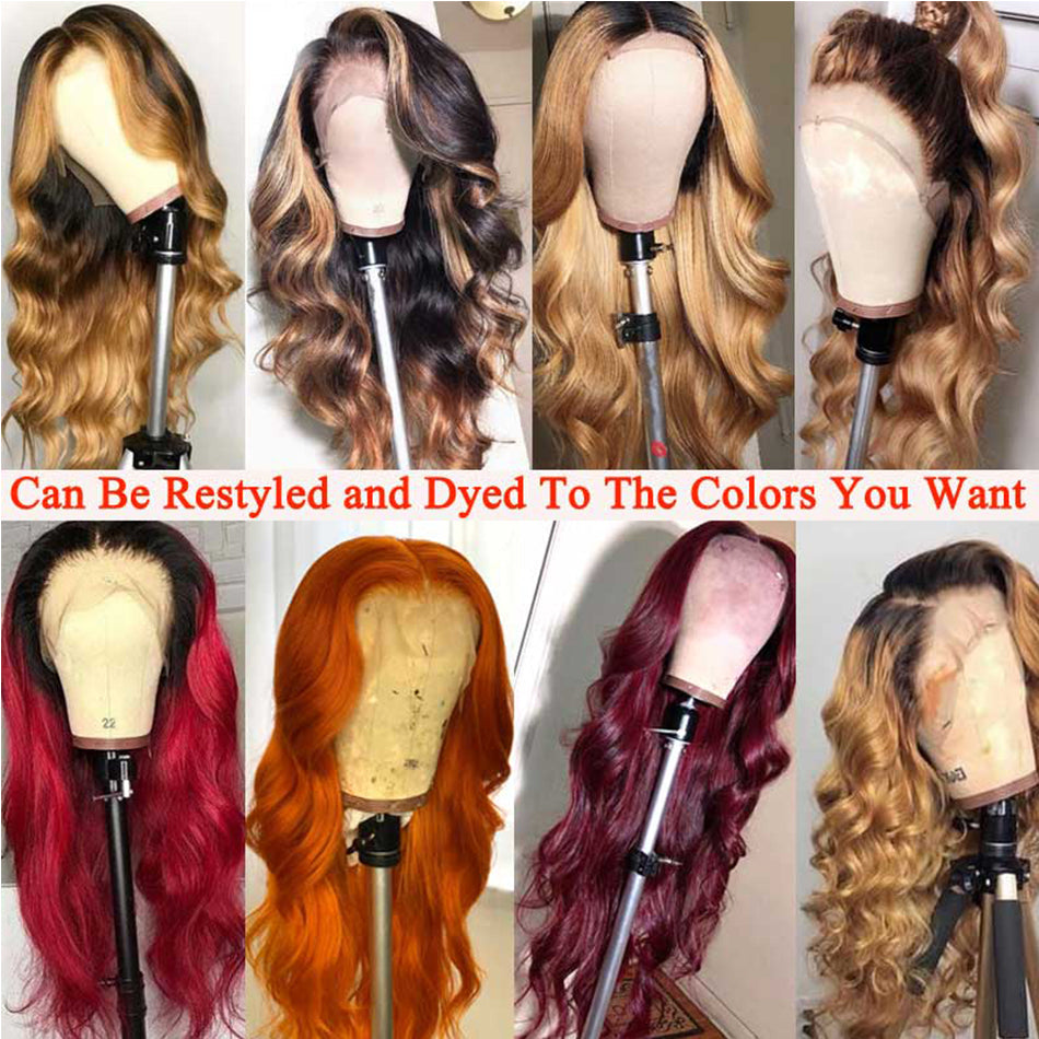 Lanfy Hair Body Wave 13x4 HD Lace Front Human Hair Wigs Pre Plucked with Baby Hair 180%  200% 250% Density