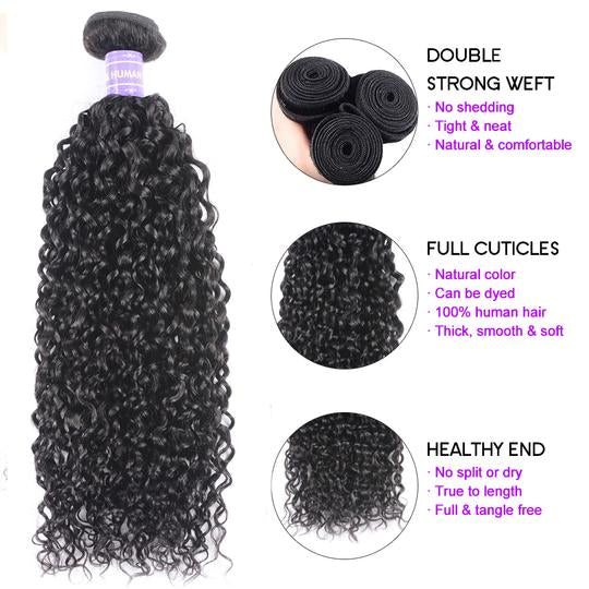 Lanfy Hair New Remy Human Hair Brazilian Curly Weaves 4 Bundles 100% Human Hair Bundle Deals