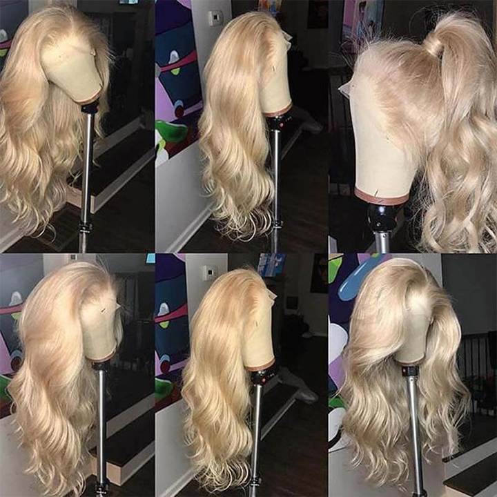 Lanfy Hair 13X4 Honey Blonde 613 Color Human Hair Wigs Silky Body Wave Lace Frontal Wigs Pre-plucked Babyhair