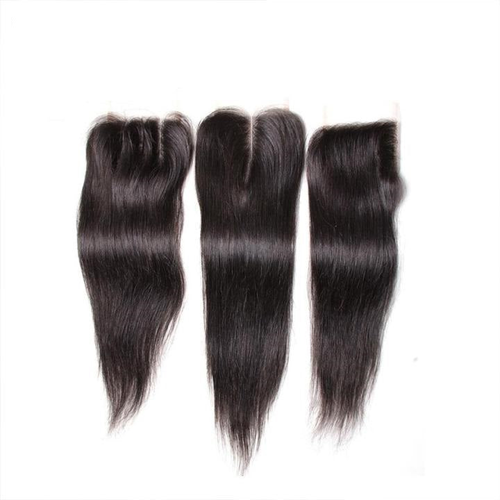 Lanfy Hair Brazilian Straight Hair 3 Pcs with 4*4 Lace Closure Deals