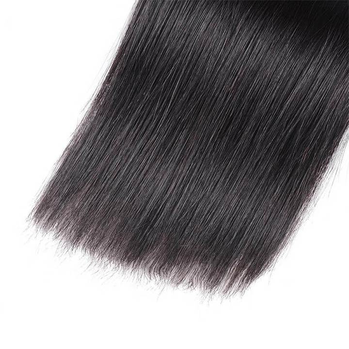 Lanfy Hair Brazilian Straight Hair 4 Bundles with Lace Closure Deals