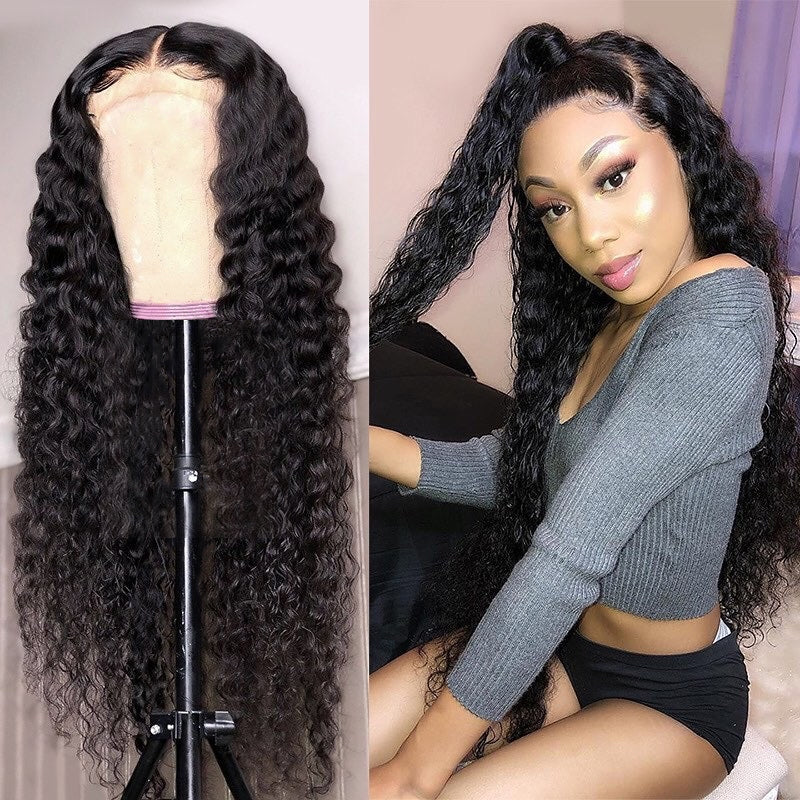 Lanfy Hair New Arrival 13X4 Deep Wave Lace Front Wig Real Human Hair Glueless Wigs 4X4 Closure Wig