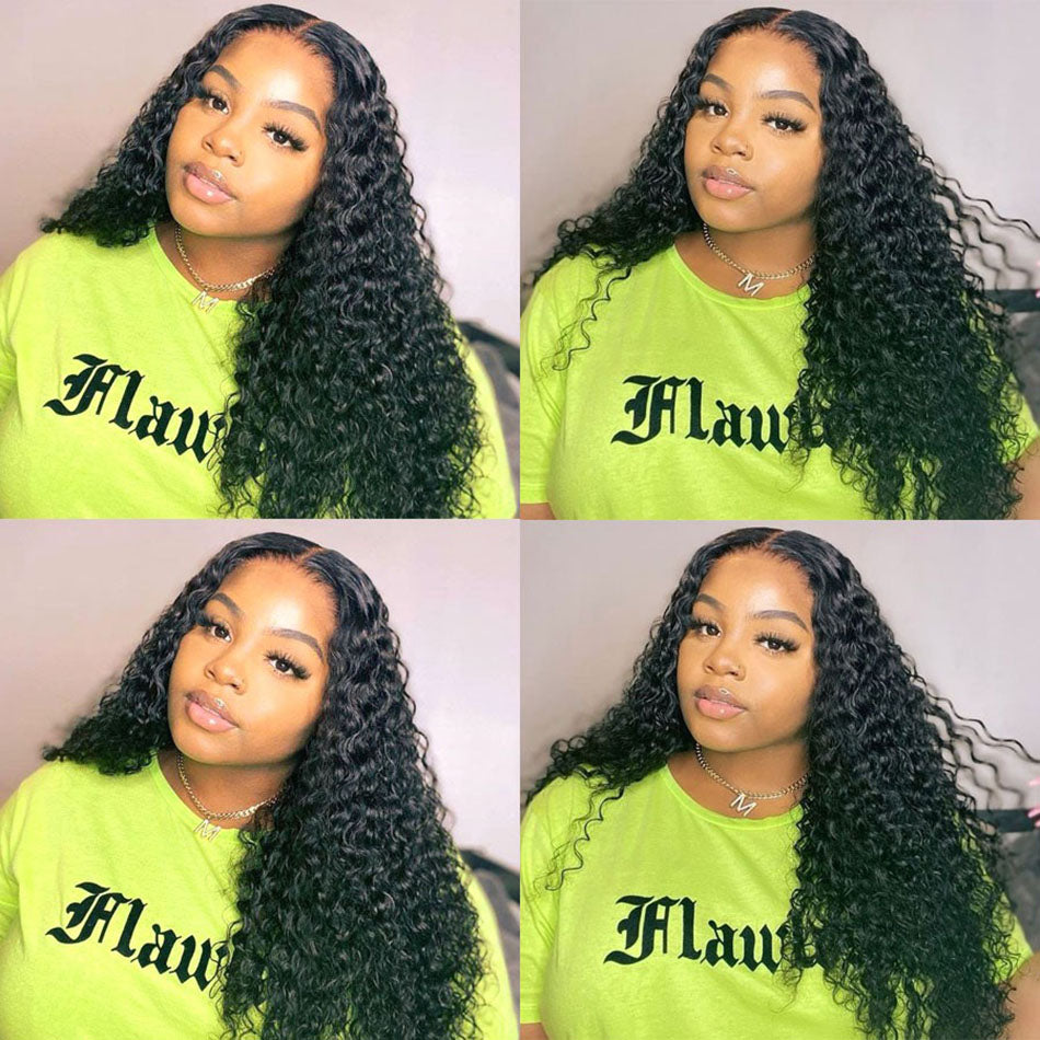 Lanfy Hair New Arrival 13X4 Deep Wave Lace Front Wig Real Human Hair Glueless Wigs 4X4 Closure Wig