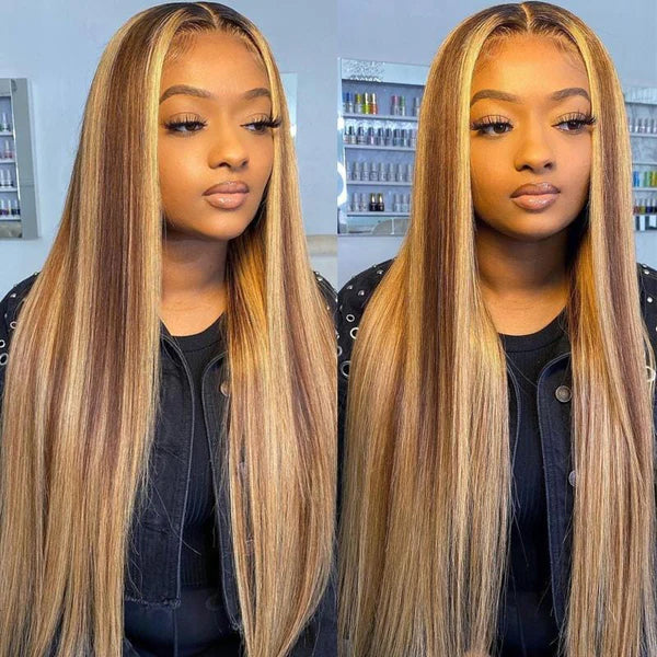 Ombre Highlight Transparent Lace Frontal Wig Best Beauty Hair Flash Sale