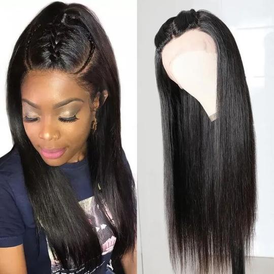 Lanfy Hair Straight Human Hair Lace Part Wig 180% 200% 250%Density Natural Hairline Hand Tied Lace Part Wig Pre Plucked Hairline