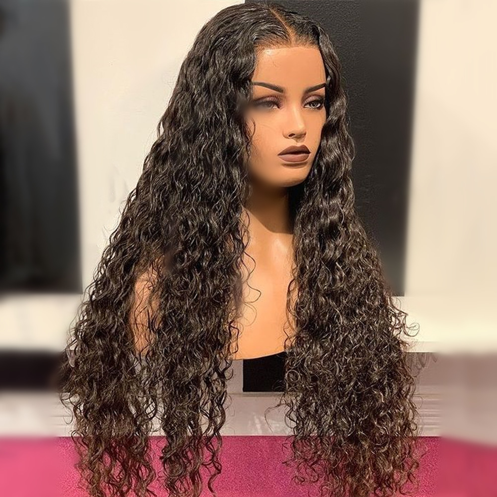 Lanfy Hair Water Wave Lace Closure Wig Human Hair Wig Preplucked For Black Women