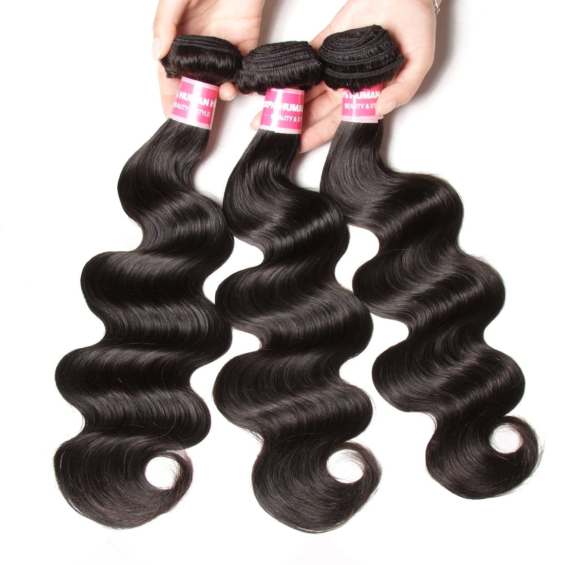 Lanfy Hair Brazilian Virgin Body Wave Hair 3 Bundles With 13X4 Lace Frontal Hair Closure