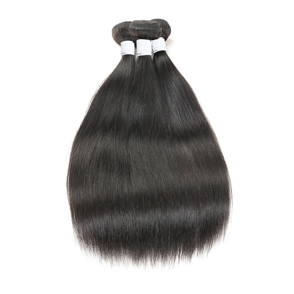 Lanfy Hair Remy Human Hair 10A Malaysian Straight Hair 3 Bundles 100% Unprocessed Human Hair Weave for Black